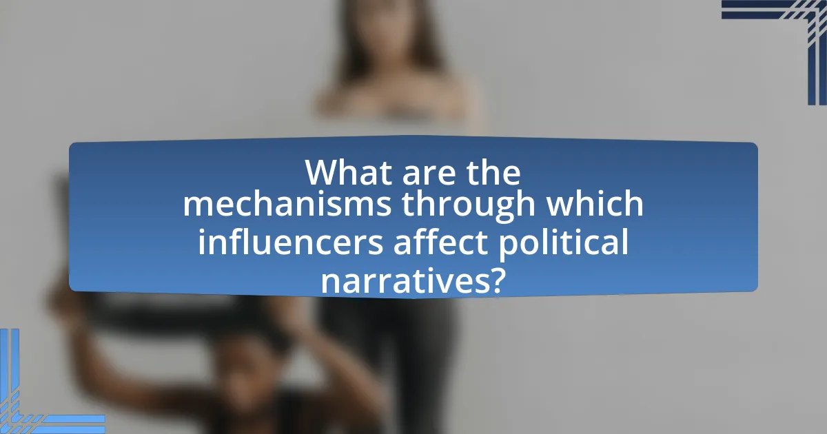 What are the mechanisms through which influencers affect political narratives?