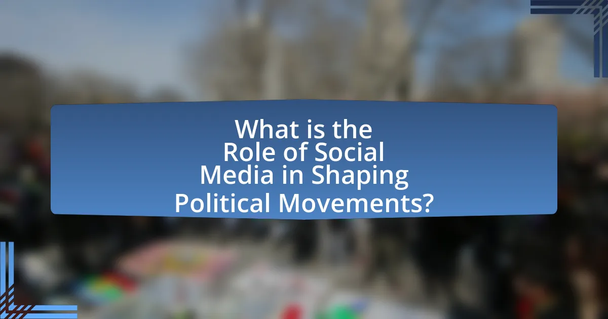 What is the Role of Social Media in Shaping Political Movements?